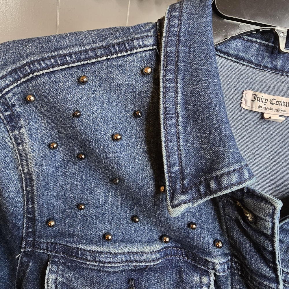 Juicy Couture Blue Studded Denim Jacket - Picture 2 of 9